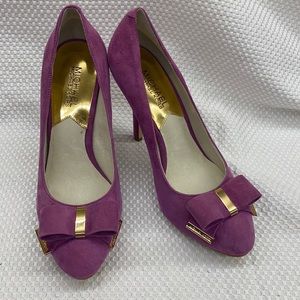 Michael Kors Purple Suede Bow Heels